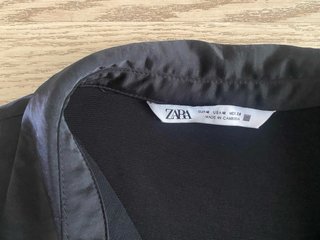 Camisa Zara Satén Negra Talla M