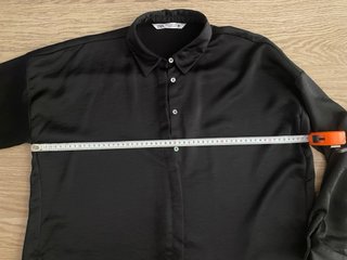Camisa Zara Satén Negra Talla M