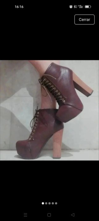 Botines tacón ancho burdeos imitación Jeffrey Camp