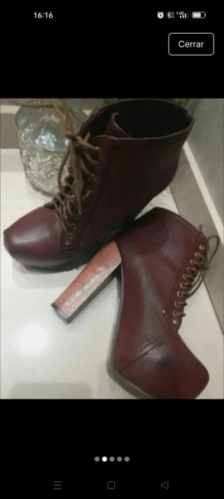 Botines tacón ancho burdeos imitación Jeffrey Camp