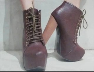 Botines tacón ancho burdeos imitación Jeffrey Camp