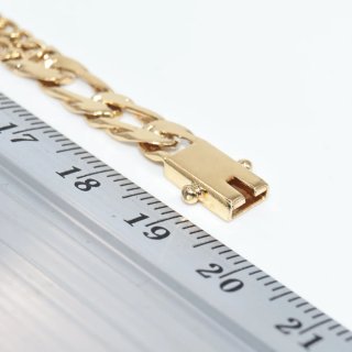 Pulsera Oro 18k Alterna 7mm 19.5cm