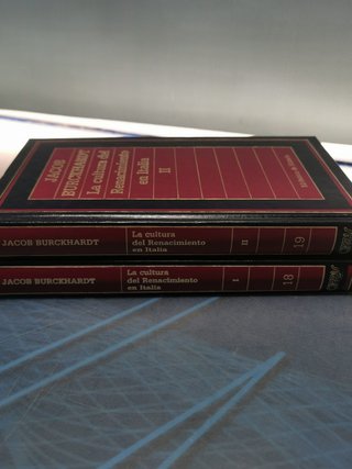 LA CULTURA DEL RENACIMIENTO EN ITALIA - J.BURCKHARDT, 2 libros