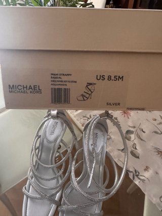 Sandalias Michael Kors Plata Brillantes