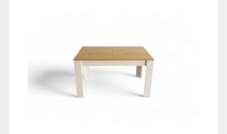 Mesa de salón extensible roble y blanco