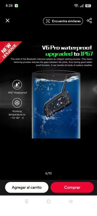 Intercomunicador Moto EJEAS V6 Pro+