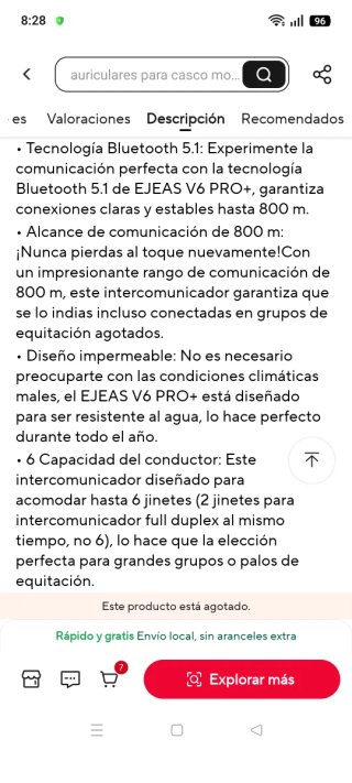 Intercomunicador Moto EJEAS V6 Pro+