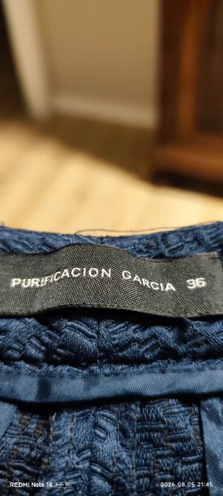 Pantalón Purificación García Azul Texturizado