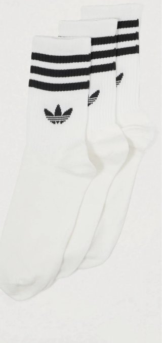 Calcetines Adidas Blancos con Rayas Negras pack 3