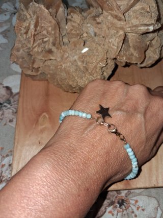 Bracciale Larimar Argento Rosato Stella in argento