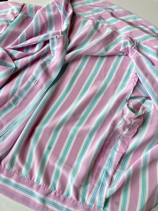 Blusa vintage rayas rosa y turquesa + camiseta