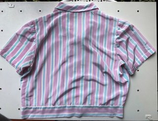 Blusa vintage rayas rosa y turquesa + camiseta