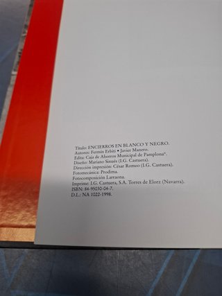 Libro, Encierros en blanco y negro, Fermín Erbiti y Javier Manero