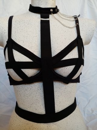 Top Maglia Reggiseno Lingerie Cut Out Elastici