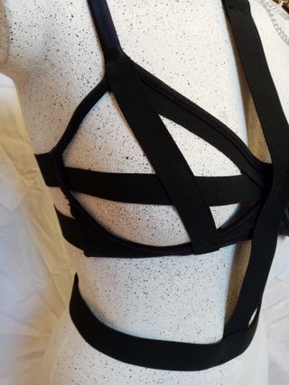 Top Maglia Reggiseno Lingerie Cut Out Elastici