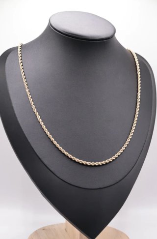Cadena Cordón Salomónico Oro 18k 60cm 3mm