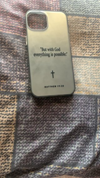 Funda iPhone con cita bíblica 13,14