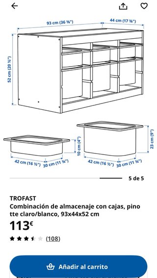 Mueble Almacenaje Infantil IKEA modelo Trofast