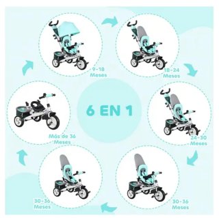 Triciclo Evolutivo 6 en 1 HOMCOM