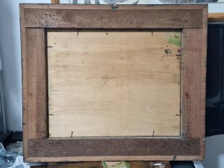 Quadro paesaggio con cornice in legno