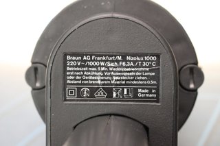 Foco, antorcha Braun Nizolux 1000. Años 70. Diseño de Robert Oberheim.