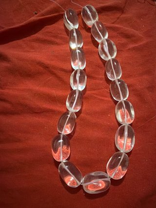 Collana cristallo di rocca forma oliva