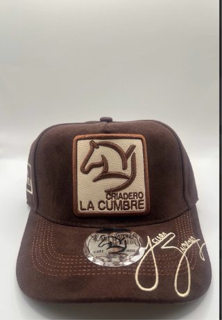 Gorra azul y beige con logo de caballo  1.1