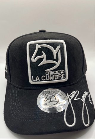 Gorra azul y beige con logo de caballo  1.1