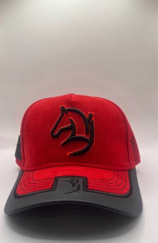 Gorra azul y beige con logo de caballo  1.1