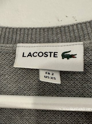 Jersey Lacoste Gris Cuello Pico Talla XS Hombre
