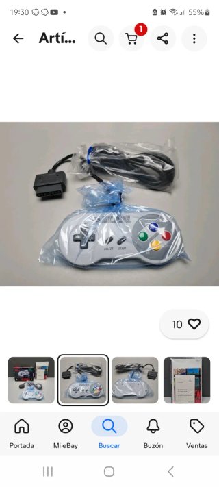 Mando Super Nintendo SNES Gris