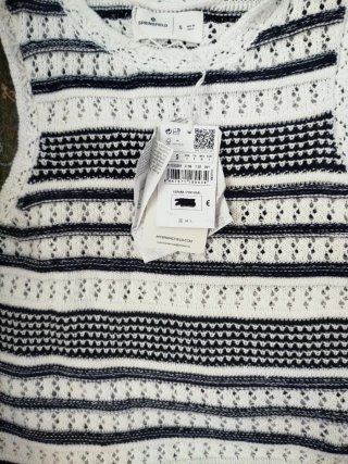 Top Springfield Rayas Blanco y Negro Talla S