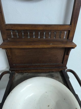 Lavabo palanganero antiguo madera y metal