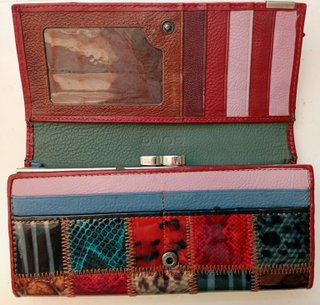 Monedero patchwork mujer.