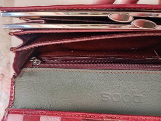 Monedero patchwork mujer.