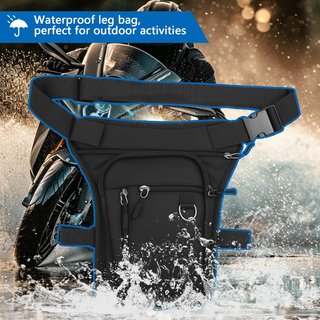 Riñonera Negra Pernera de Moto Impermeable Negra