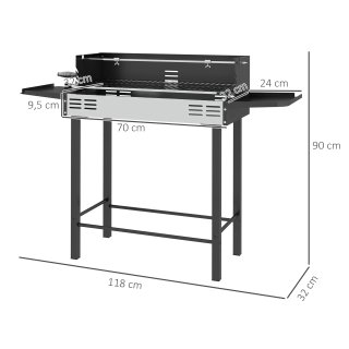 Barbecue a Carbone 3 Livelli con Girarrosto Inox
