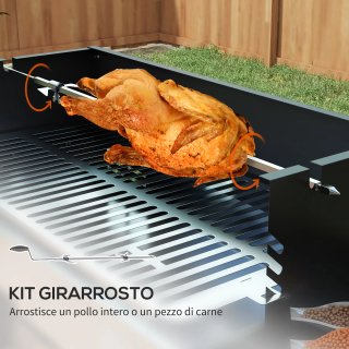 Barbecue a Carbone 3 Livelli con Girarrosto Inox