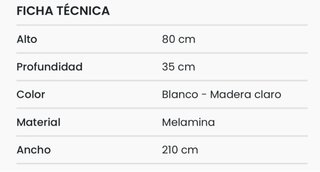 Aparador Roble y Blanco con 1 Cajón y 4 Puertas