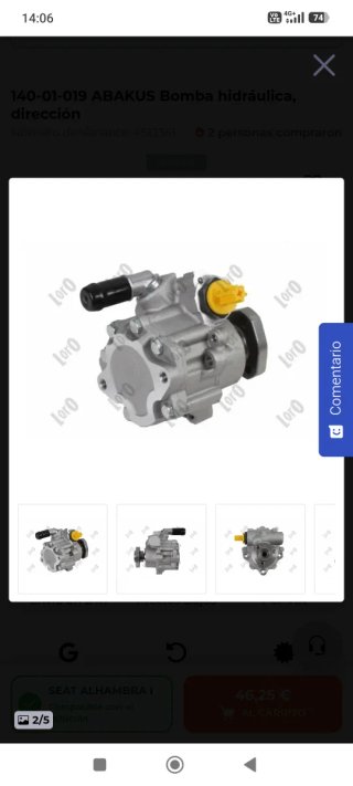 Bomba hidráulica dirección para Seat Alhambra