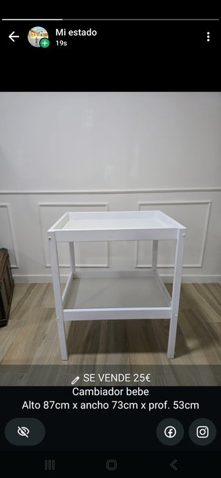 Cambiador bebé 25€