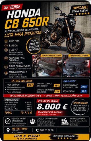Honda CB 650R E-Clutch 2025 Negra PARTICULAR