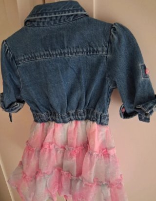 Abito Guess neonata jeans con gonna rosa
