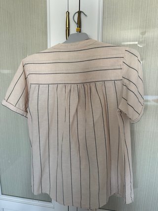 Camisa Cortefiel mujer beige rayas grises