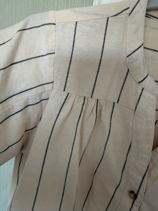 Camisa Cortefiel mujer beige rayas grises