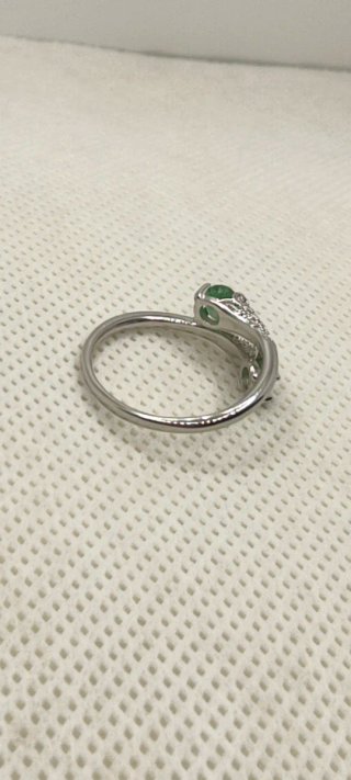 Anillo Plata Ley Esmeralda Natural Ajustable