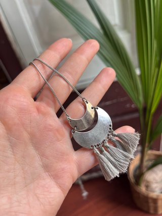 Collar bisutería lunas con flecos