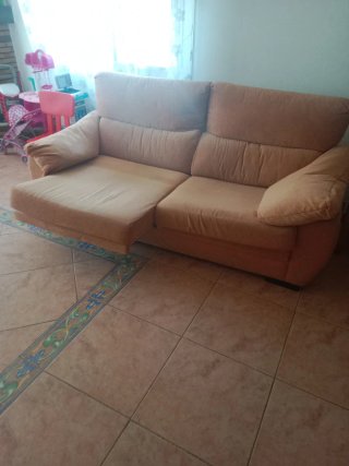 Sofá 2 y 3 plazas tela beige/naranja Este mes por