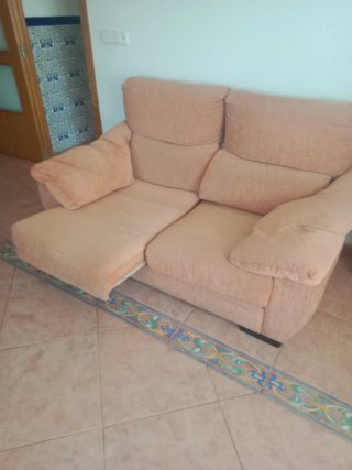 Sofá 2 y 3 plazas tela beige/naranja Este mes por