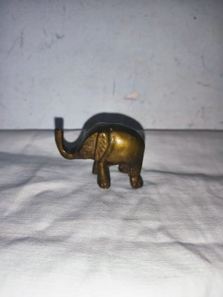 Elefante Antiguo Bronce Macizo Suerte India